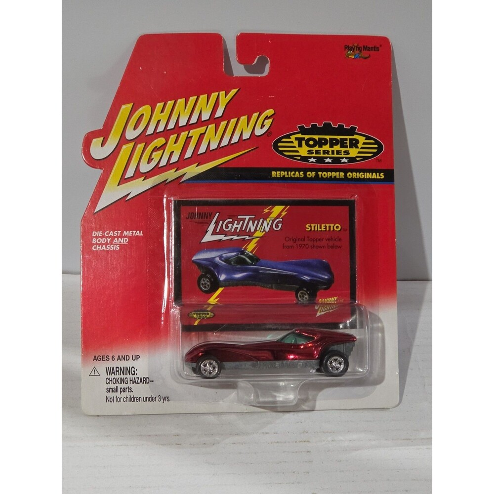 Johnny Lightning Topper Series Stiletto Red Diecast Car Playing Mantis 104-01